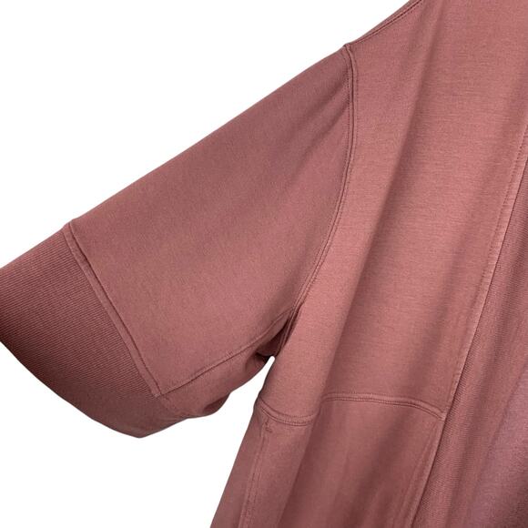 Athleta Lotus Wrap Cardigan Open Front Short Sleeve Dark Plum Women's S M - Picture 4 of 8